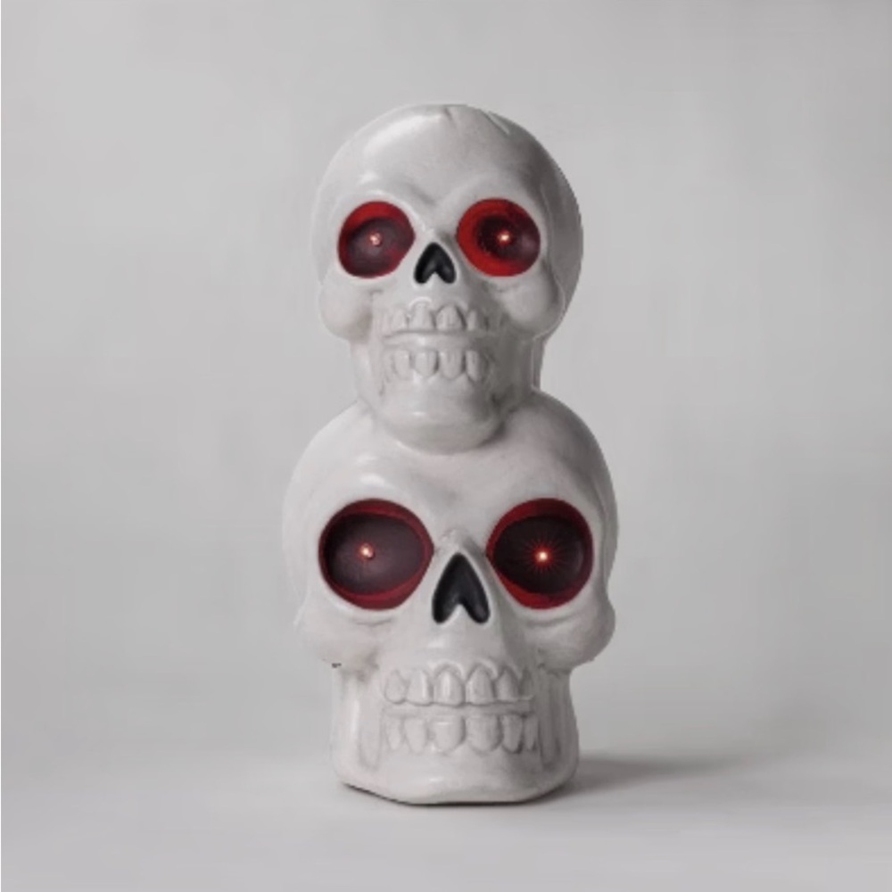 Hyde & Eek! Light Up Animated Stacked Skull Halloween Decorative Prop
